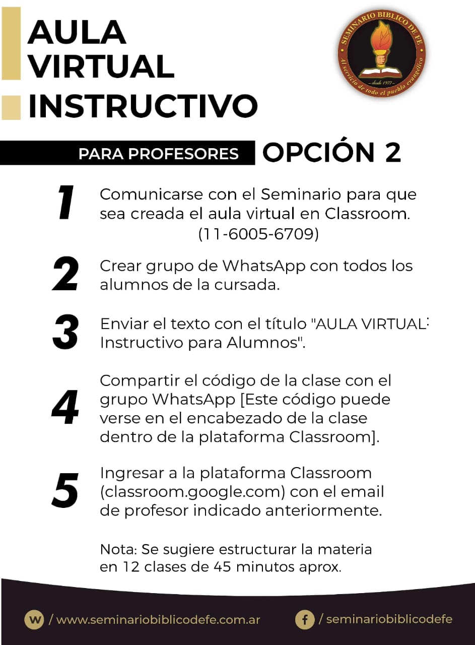 Aula Virtual: Instructivo para Profesores
