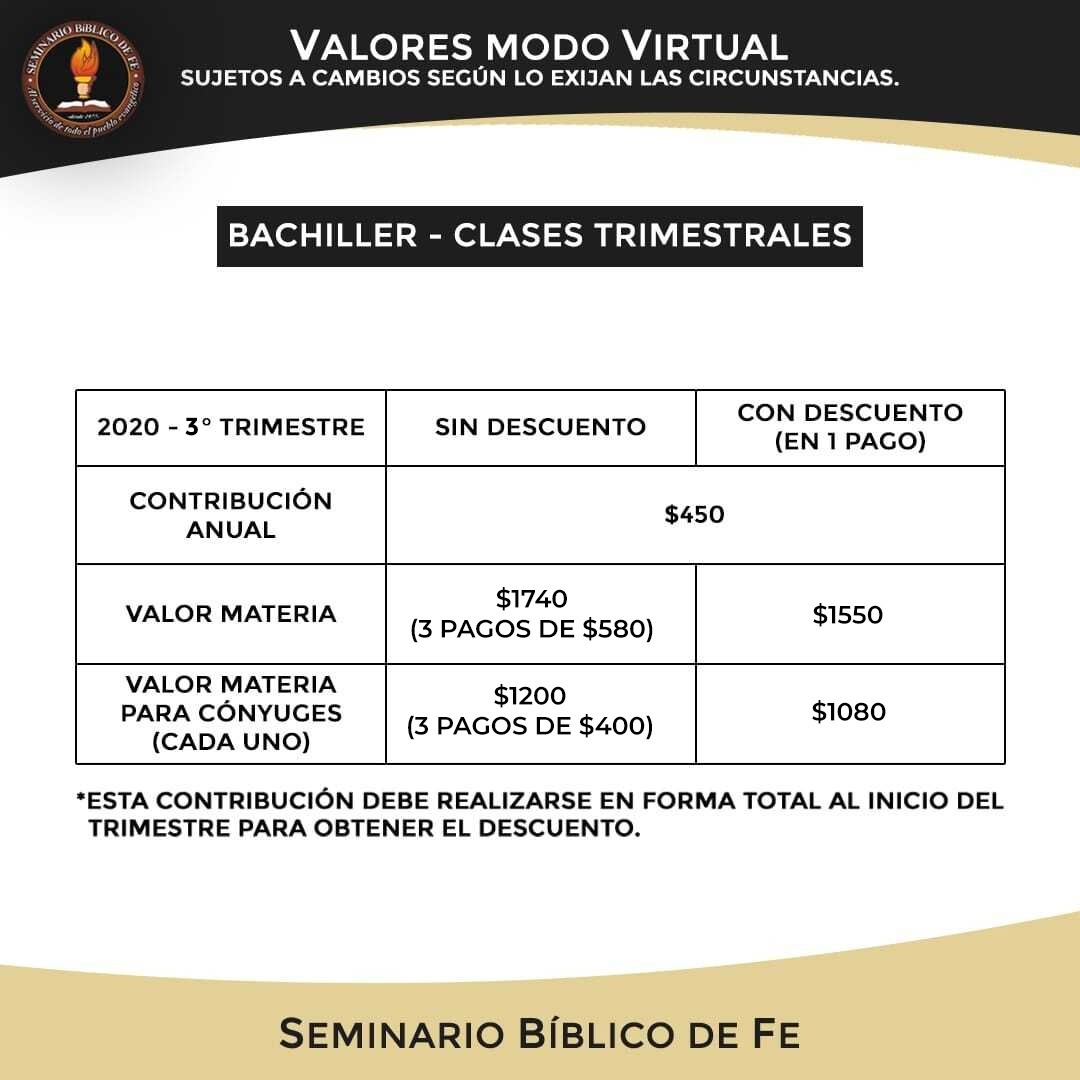 Bachiller - Trimestral